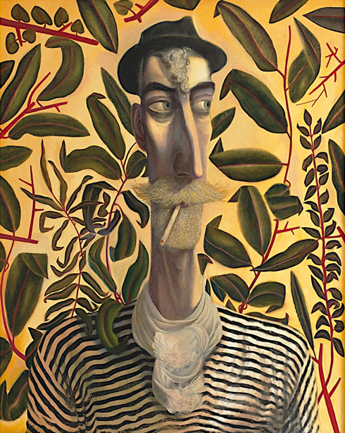 Oil painting, ‘Leafy Self Portrait’ by John Byrne, 2011, acquired by Aberdeen Art Gallery and Museums. Image reproduced courtesy of the artist.