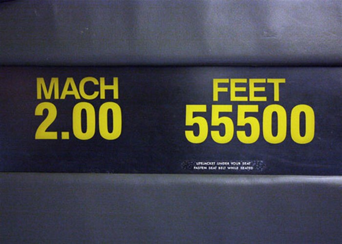 Mach sign on Concorde