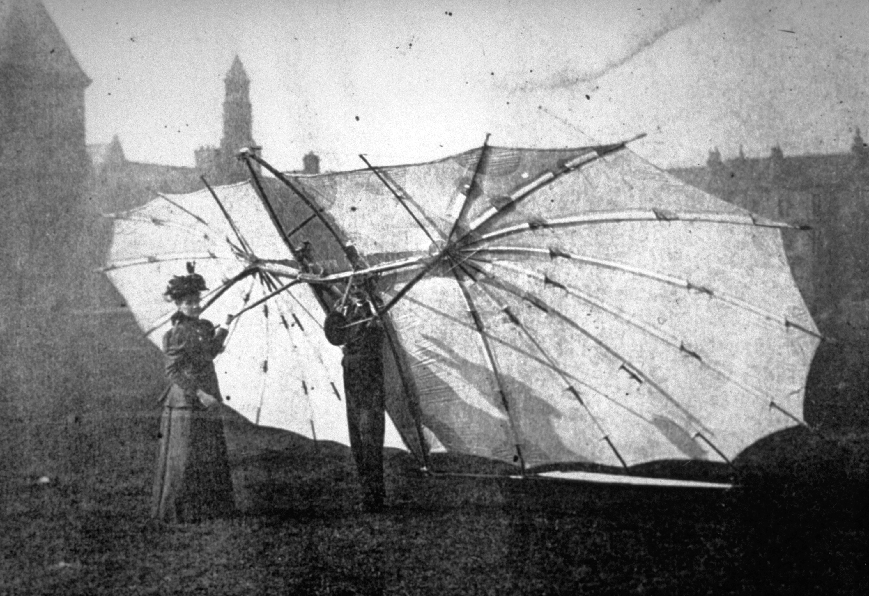 Percy and Ella test the Hawk at Kelvingrove Park, Glasgow, 1896