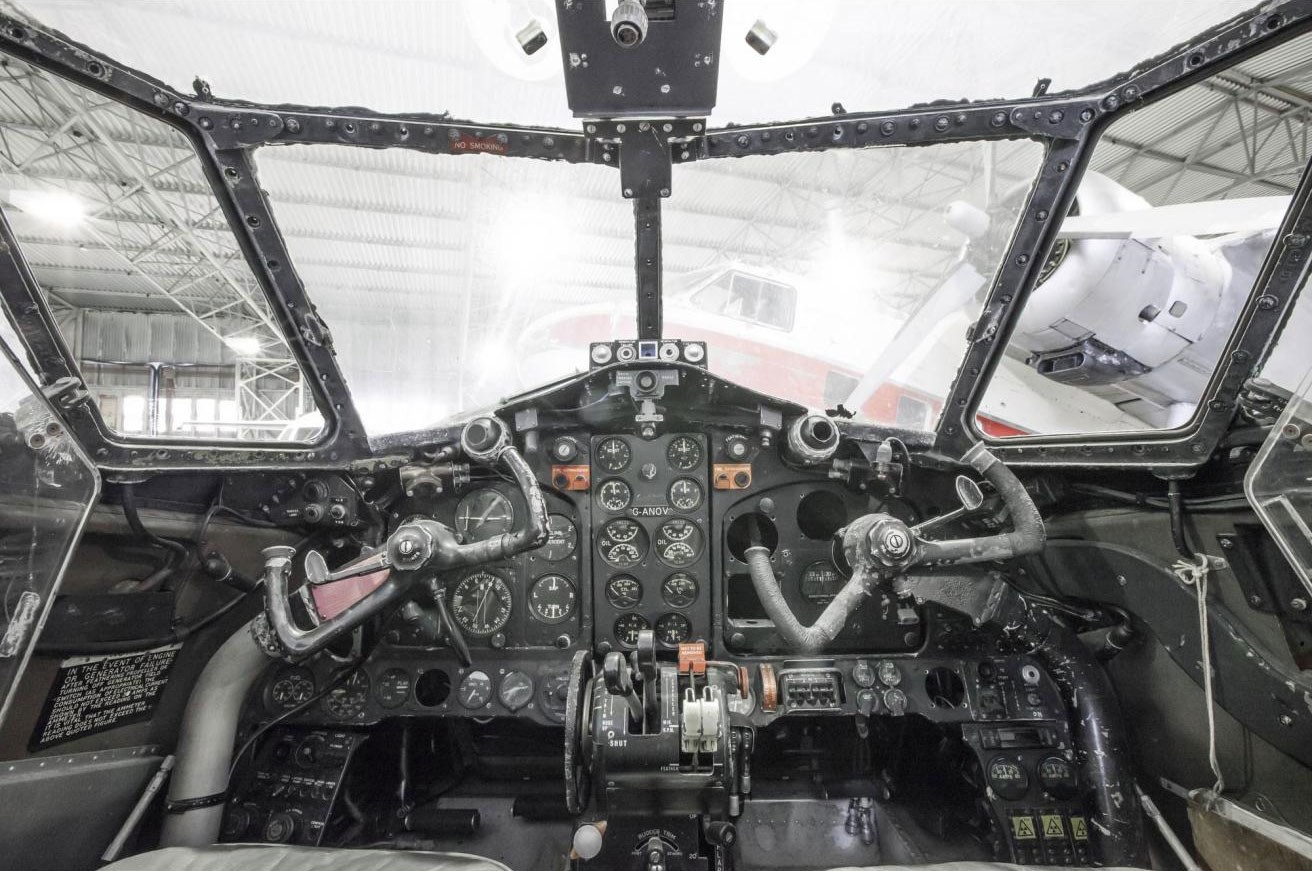 Inside view of the de Havilland Dove cockpit