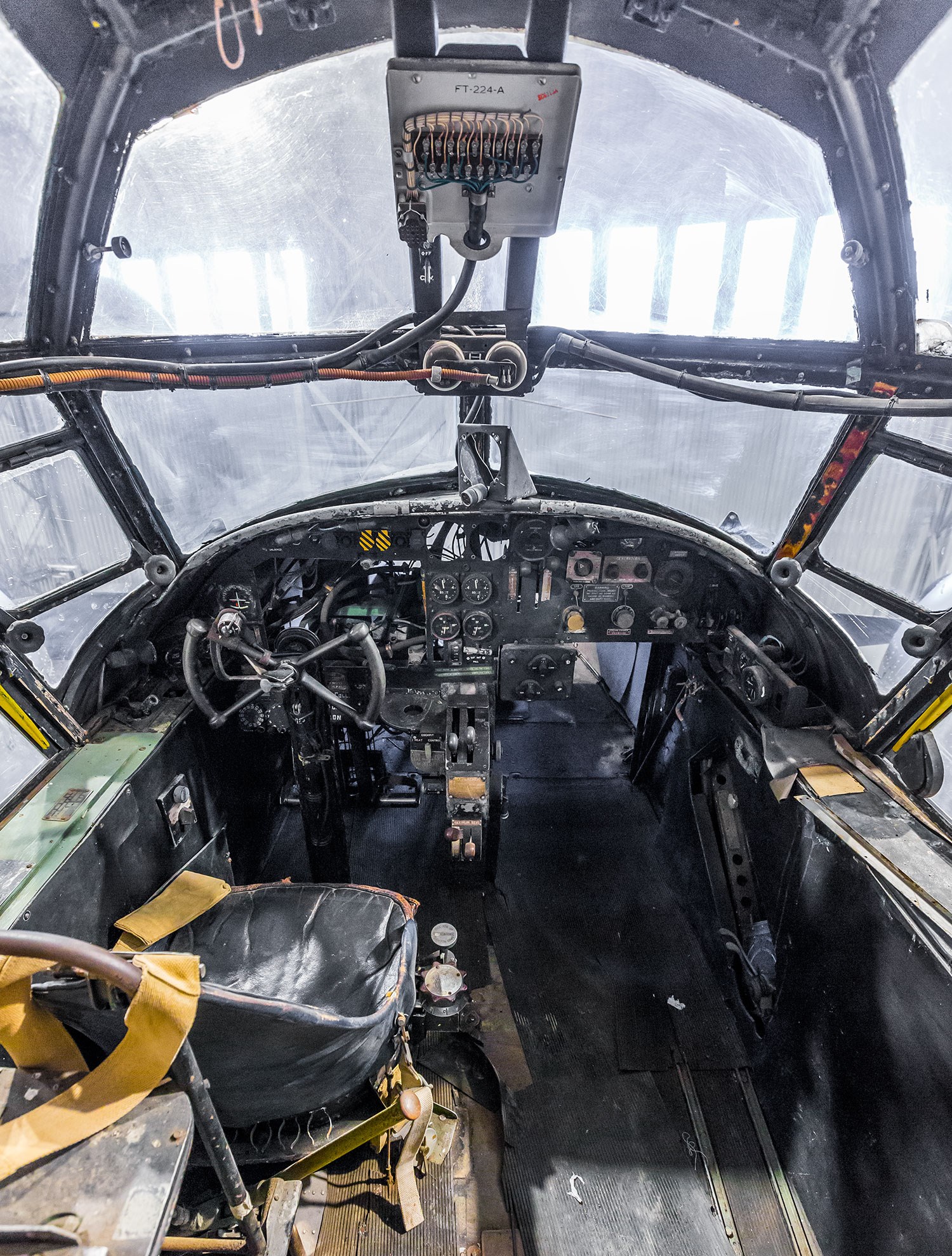 Inside the cockpit of the Avro Anson aircraft