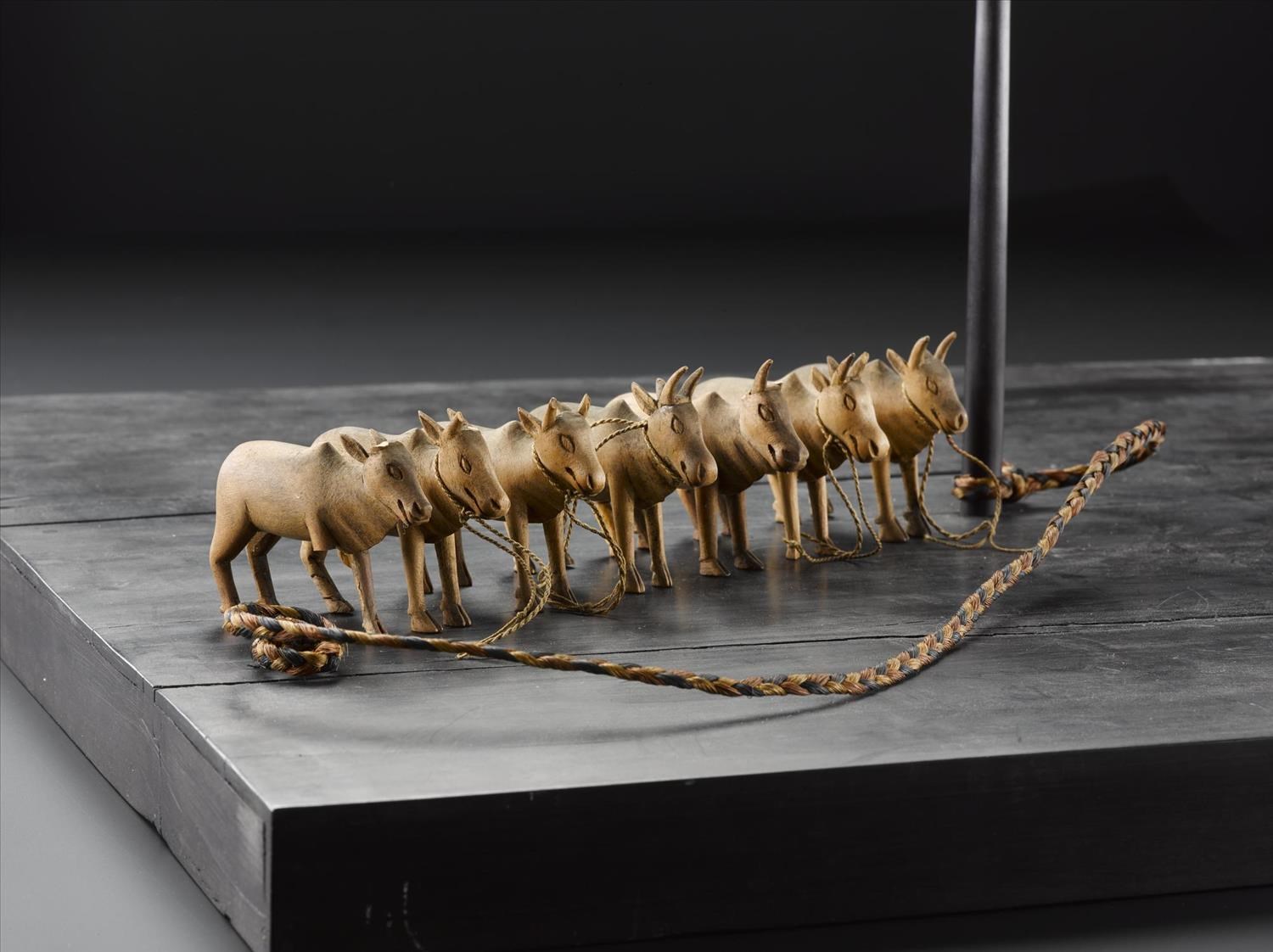 Model showing oxen treading out corn, to a scale of 2/5 of an inch to 1 foot: Asia, South Asia, India, Bihar, Patna, 1815–21.