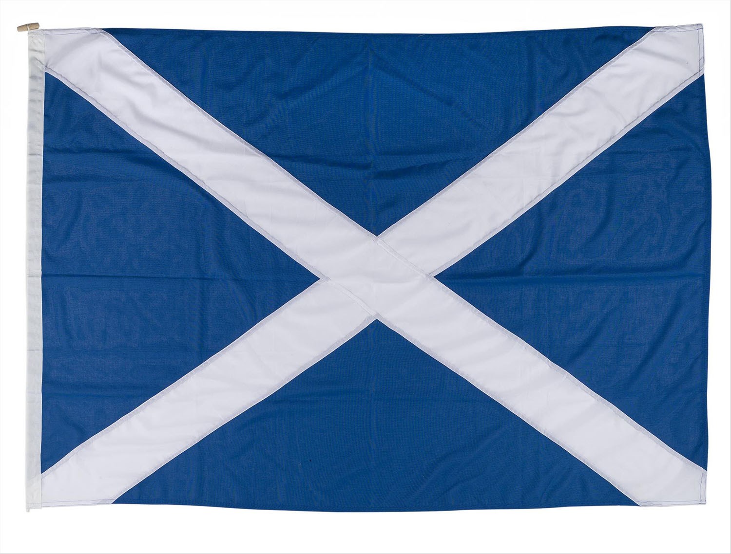 Scottish Saltire flag taken to the International Space Station from 9 to 22 December 2006. On display in the Earth in Space gallery at the National Museum of Scotland.
