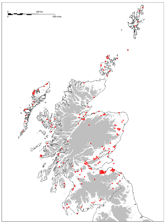 Distribution of analysed Scottish assemblages (2005 – 2018).