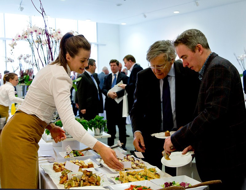 Catering staff serving lunch to a corporate event at National Museum of Scotland