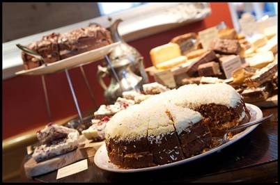 A selection of cakes in the cafe