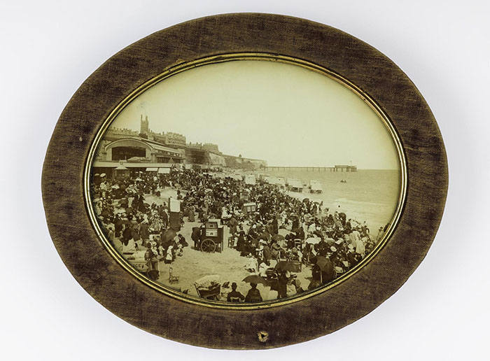 Tintype showing beach photographers