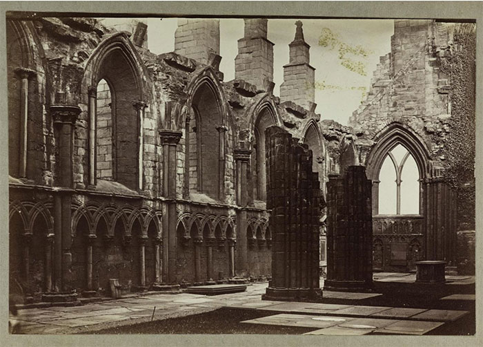 Albumen print of ruined abbey