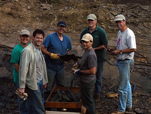 Nick Fraser and colleagues at the Virginia Solite Quarry