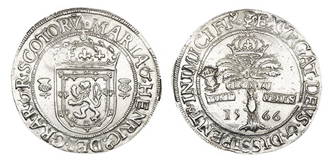 Silver ryal dating from 1566