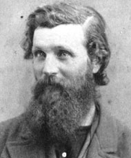 John Muir in 1872, aged 34. Photo by Bradley and Rulofson; original source Holt-Atherton Library, University of the Pacific, Stockton, CA.
