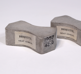 Specimen / manufacture / cement, Portland / briquette, tensile t