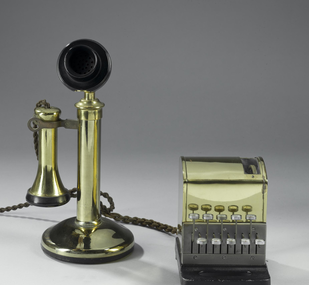 Telephone, candlestick / dialling box