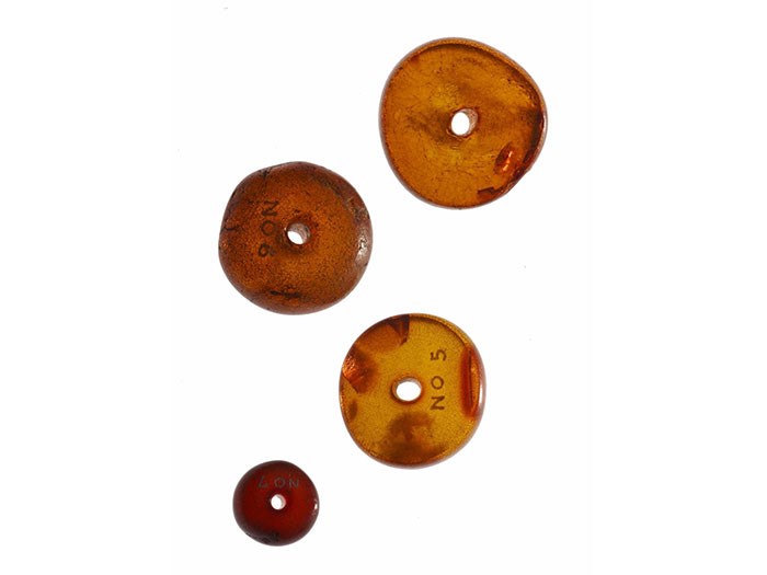 Amber beads used as a charm against blindness by the Macdonalds of Glencoe.