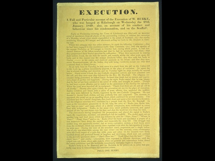 ‘Broadcast’ of the Execution of Burke. © Surgeons’ Hall Museums at The Royal College of Surgeons of Edinburgh. 