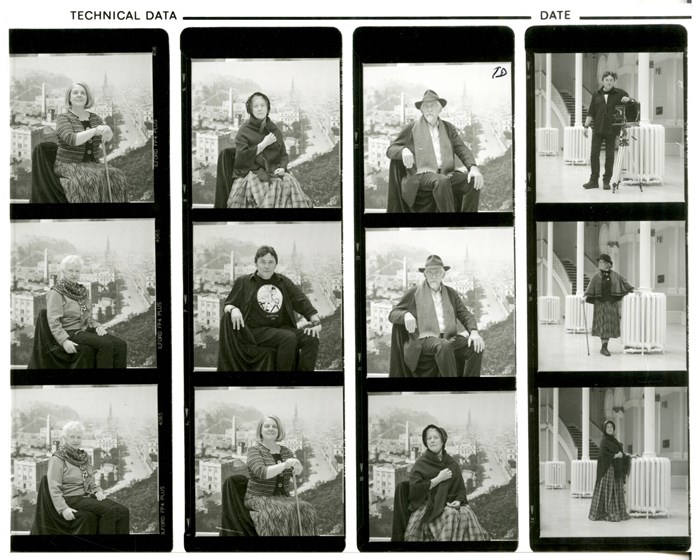 black and white contact sheet of workshop images