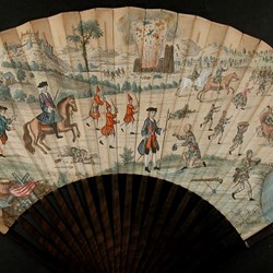 Paper fan depicting the Siege of Stirling, 1746, acquired by Stirling Smith Art Gallery and Museum