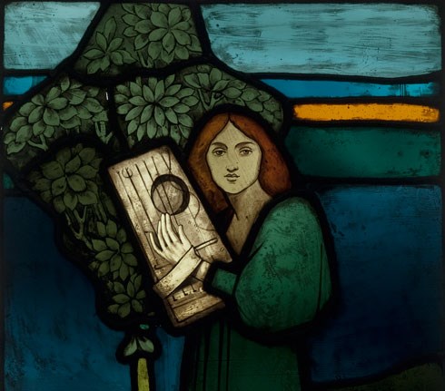 Coloured glass panel, ‘Music’ designed by David Gauld, c1891.