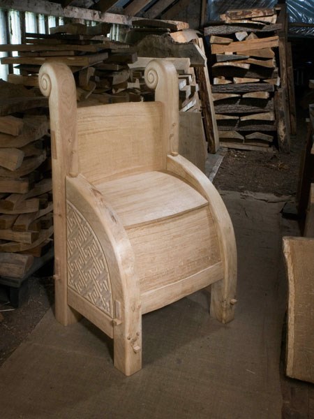 The finished recreated Pictish throne