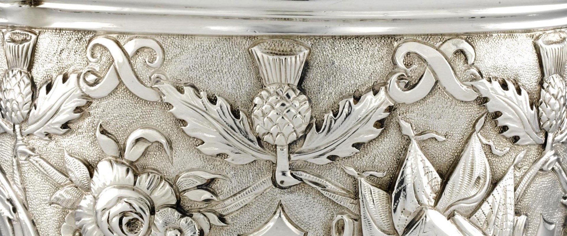 Detail of the silver travelling canteen