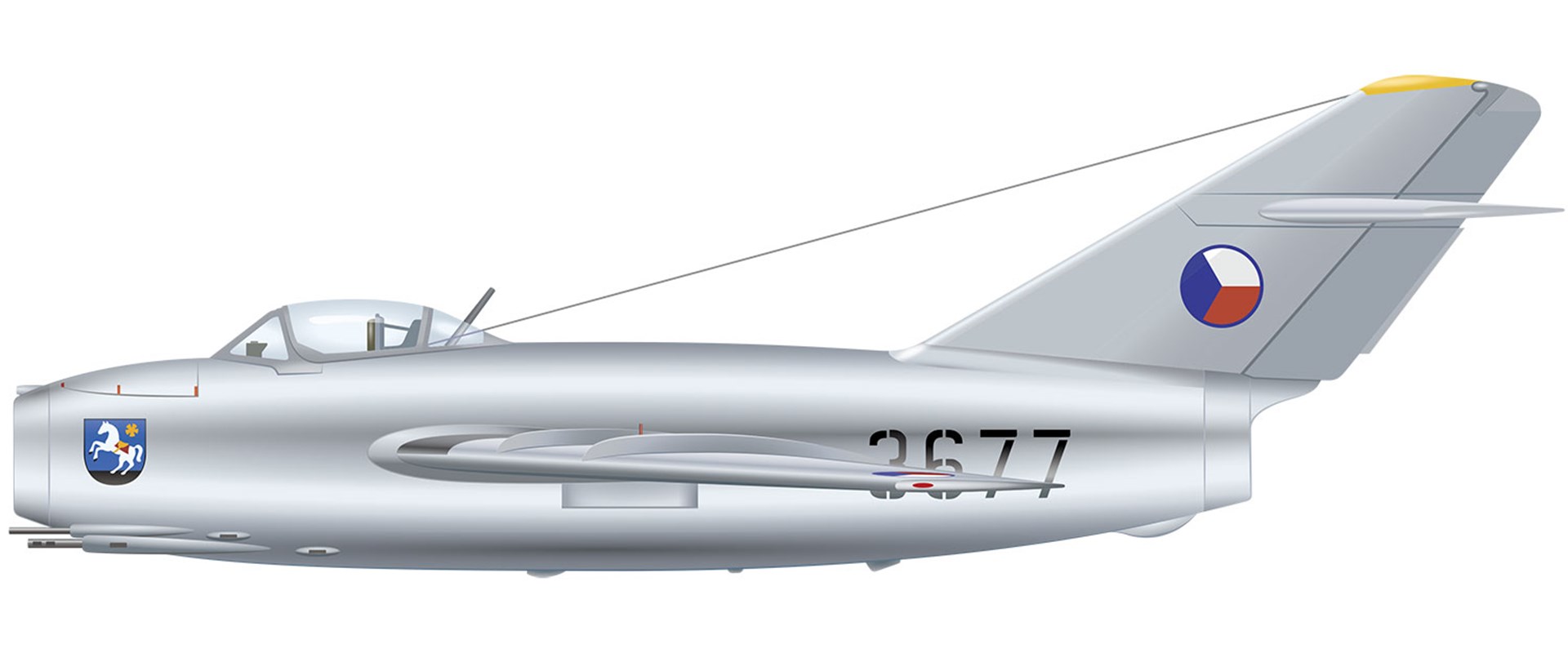 A white Aero S-103 jet fighter. 