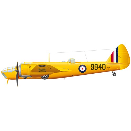 A yellow Bristol Bolingbroke bomber aircraft. 