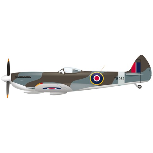 A Supermarine Spitfire combat aircraft. 