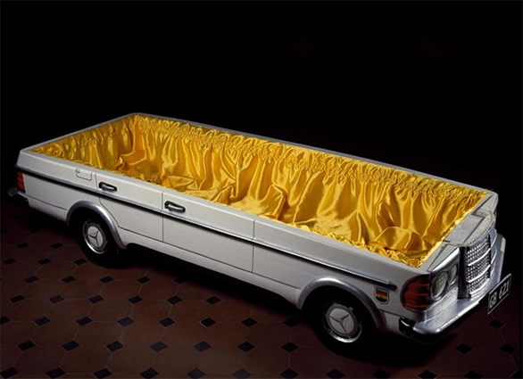 Inside the Mercedes-Benz coffin