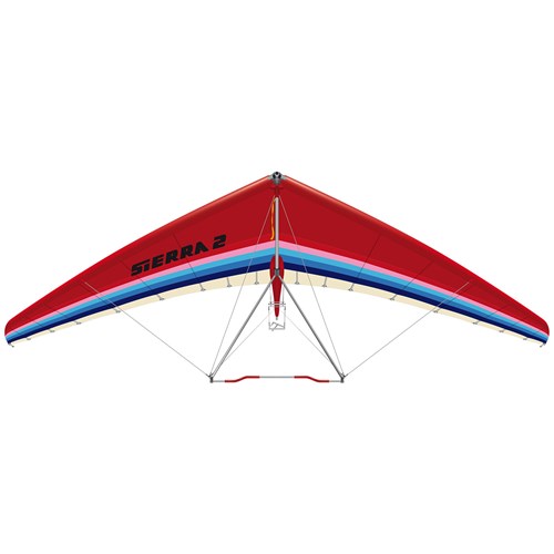 A multicoloured Firebird Sierra 2 hang glider. 