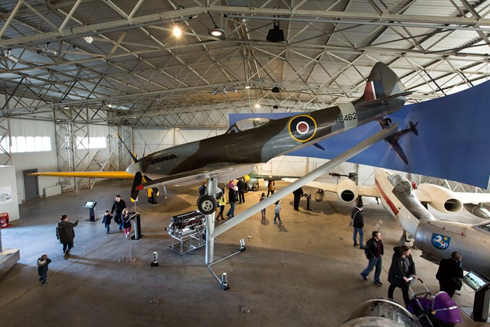 Spitfire in the Military Aviation Hangar