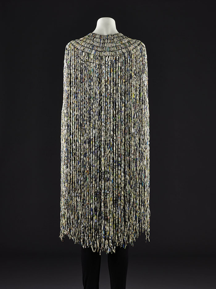 Above: A rear view of Sanaa Gateja's 2014 bead-work shawl.