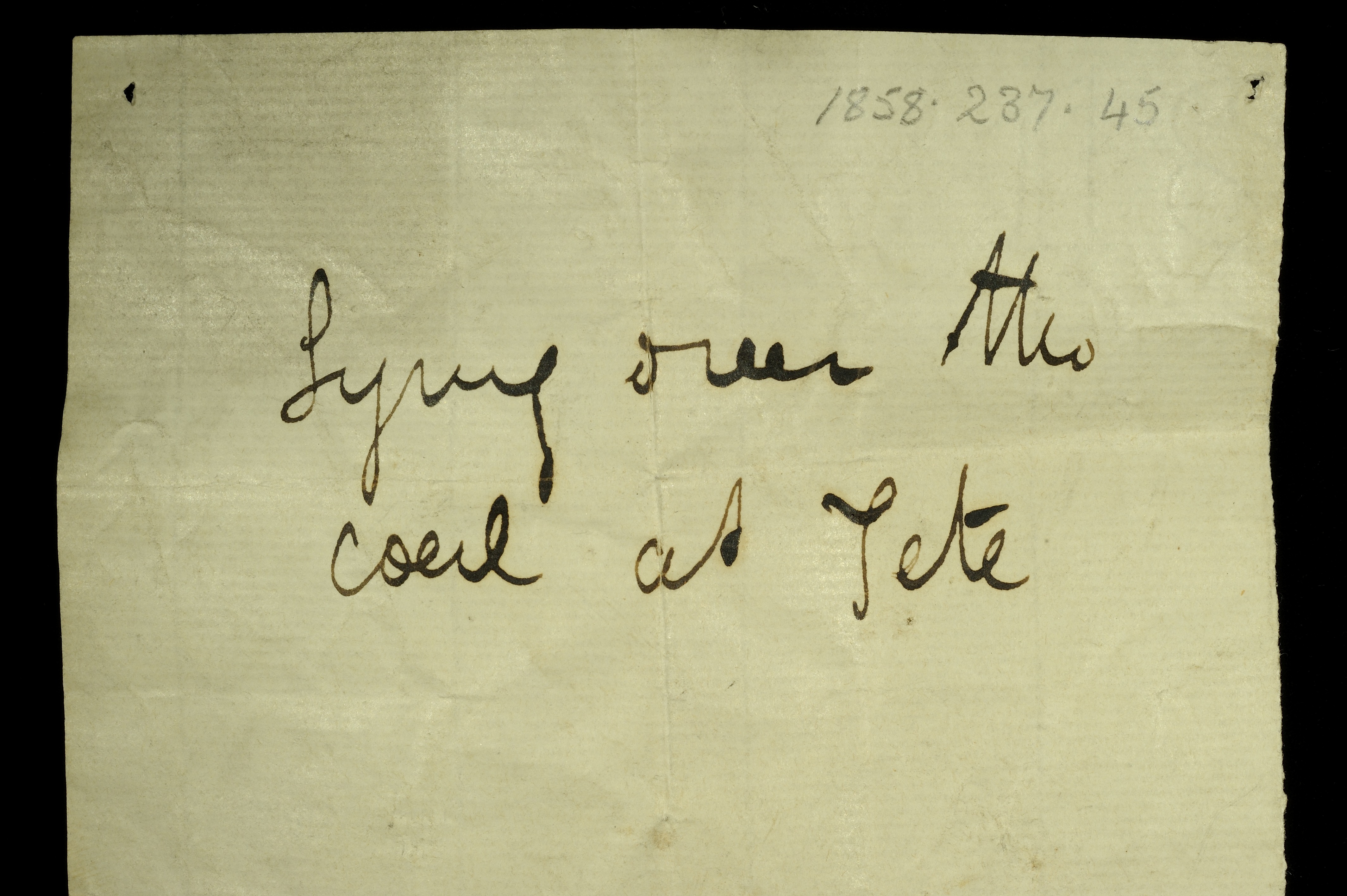 Livingstone’s note written in the field for the micaceous grit: ‘Lying over the coal at Tete.’