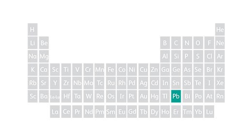 Periodic table showing lead