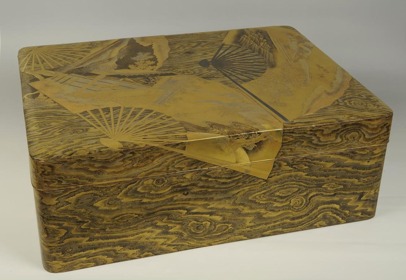 Document box (bunko) of gold lacquered wood: Japan, 18th-19th centuries.