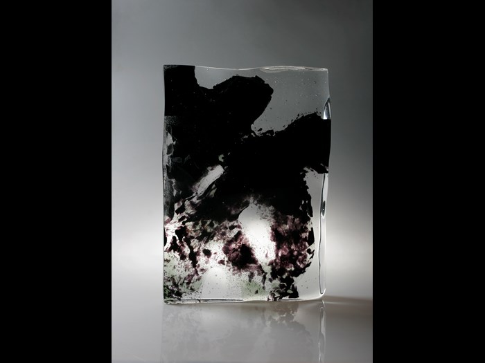 Glass sculpture entitled Calligraphy or Non Calligraphy VIII (Fei shu fei fei shu VIII): China, by Wang Qin, 2007.