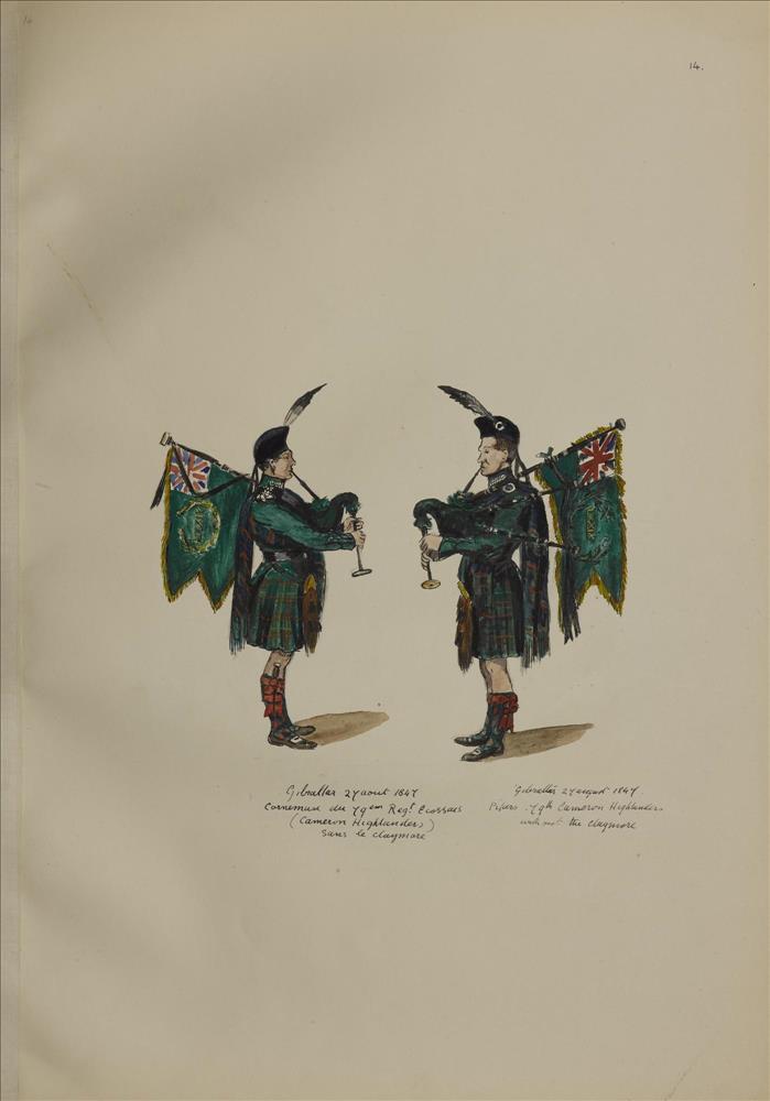 79th Cameron Highlanders from Sketches and studies of the 92nd 72nd and 79th Highlanders.