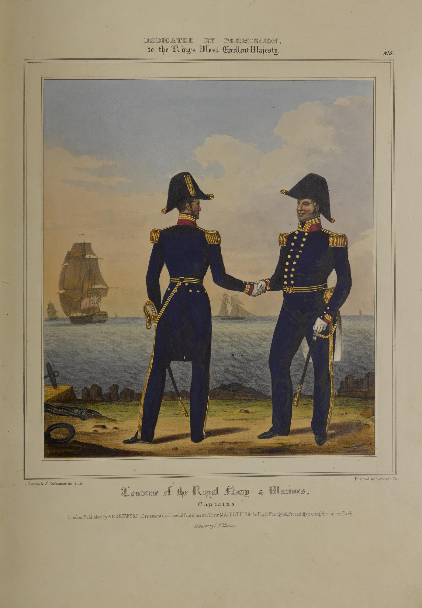 Captains from Costume of the Royal Navy and Marines, 1833.