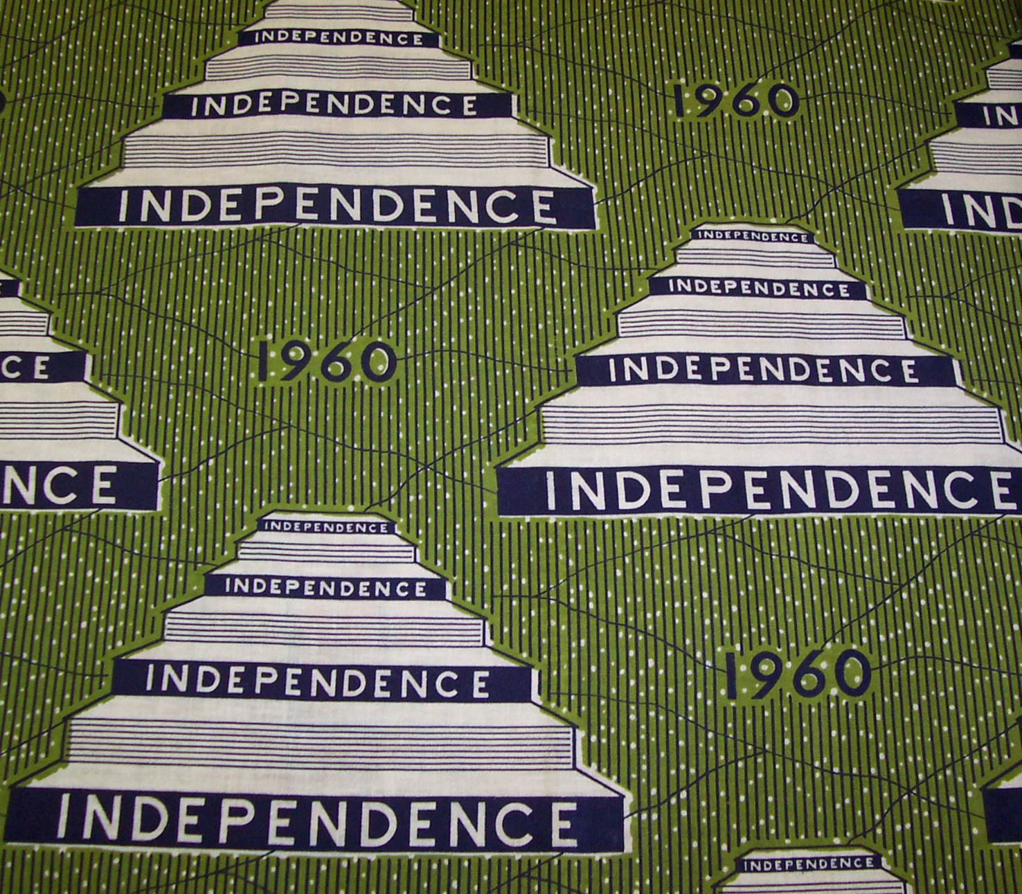 Cotton cloth printed to commemorate Nigerian Independence: Africa, West Africa, Nigeria, 1960.