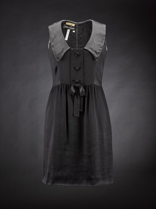 Black satin mini dress, c.1964.