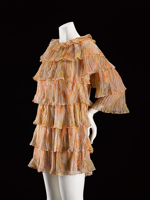 Pleated silk chiffon, 1962-66.