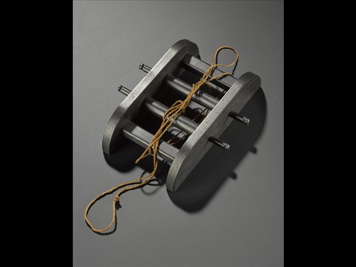 Model of a machine for twisting single threads of sirkee grass leaves into rope, to a scale of 3 inches to 1 foot: Asia, South Asia, India, Bihar, Patna or Tirhut, 1815  1.