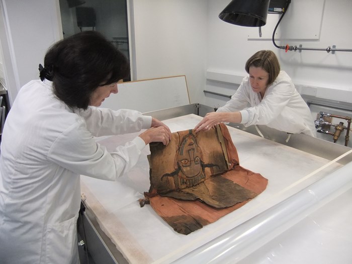 The shroud is unfolded. Copyright National Museums Scotland (2).JPG