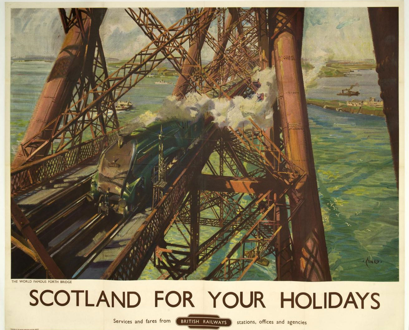 Vintage Transport Railway Rail Travel Advertising Poster RE PRINT Forth Bridge 