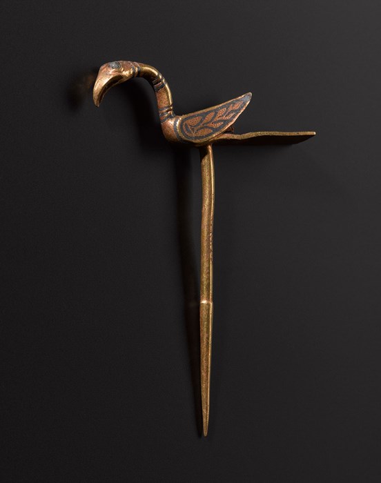Gold bird pin found with the Galloway Hoard