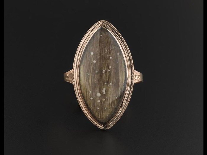 Containing a lock of Prince Charles' hair, this ring was thought to have been gifted by the Prince to Alexander Stuart of Invernayle. The ring also once also contained seed pearls forming the initials 'C.R'.