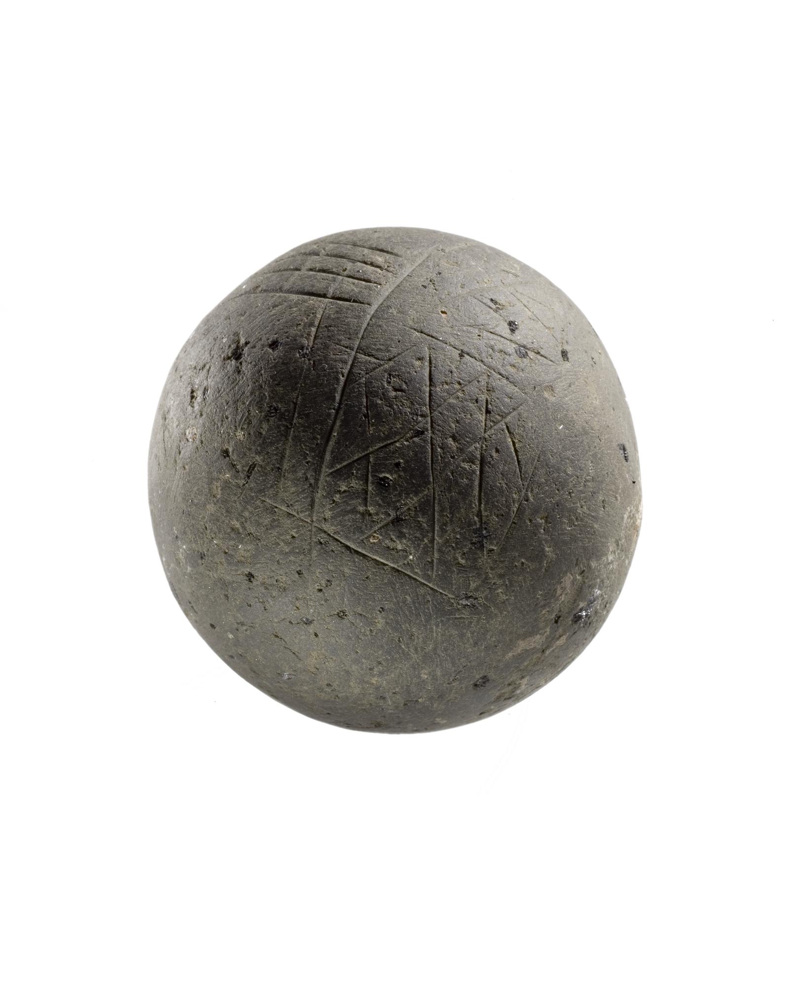 Carved stone ball from Skara Brae, 2900-2600 BC.