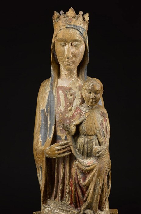 Conserved Umbrian Madonna showing underdrawing