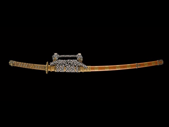 Court sword and scabbard given to John Richard Davidson by the Japanese government: Japan, blade by Fujiwara no Yukihiro, 1661–1672, mount 19th century.