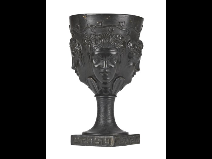 Goblet of ‘Egyptian black’ basalt ware by Delftfield Co, Glasgow - one of the most important pieces of 18th century Scottish pottery.