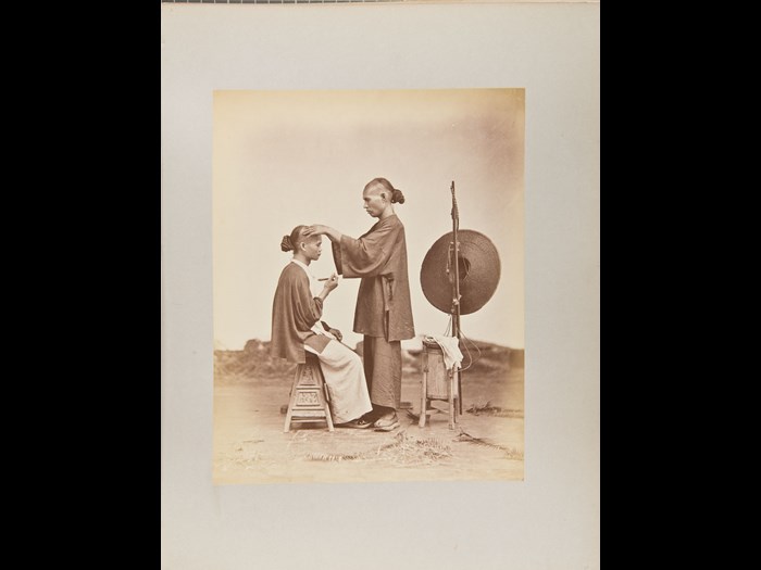John Thomson or Lai Afong. Itinerant Barber, 1868-1872. Courtesy of the Andrew Carnegie Birthplace Museum.
